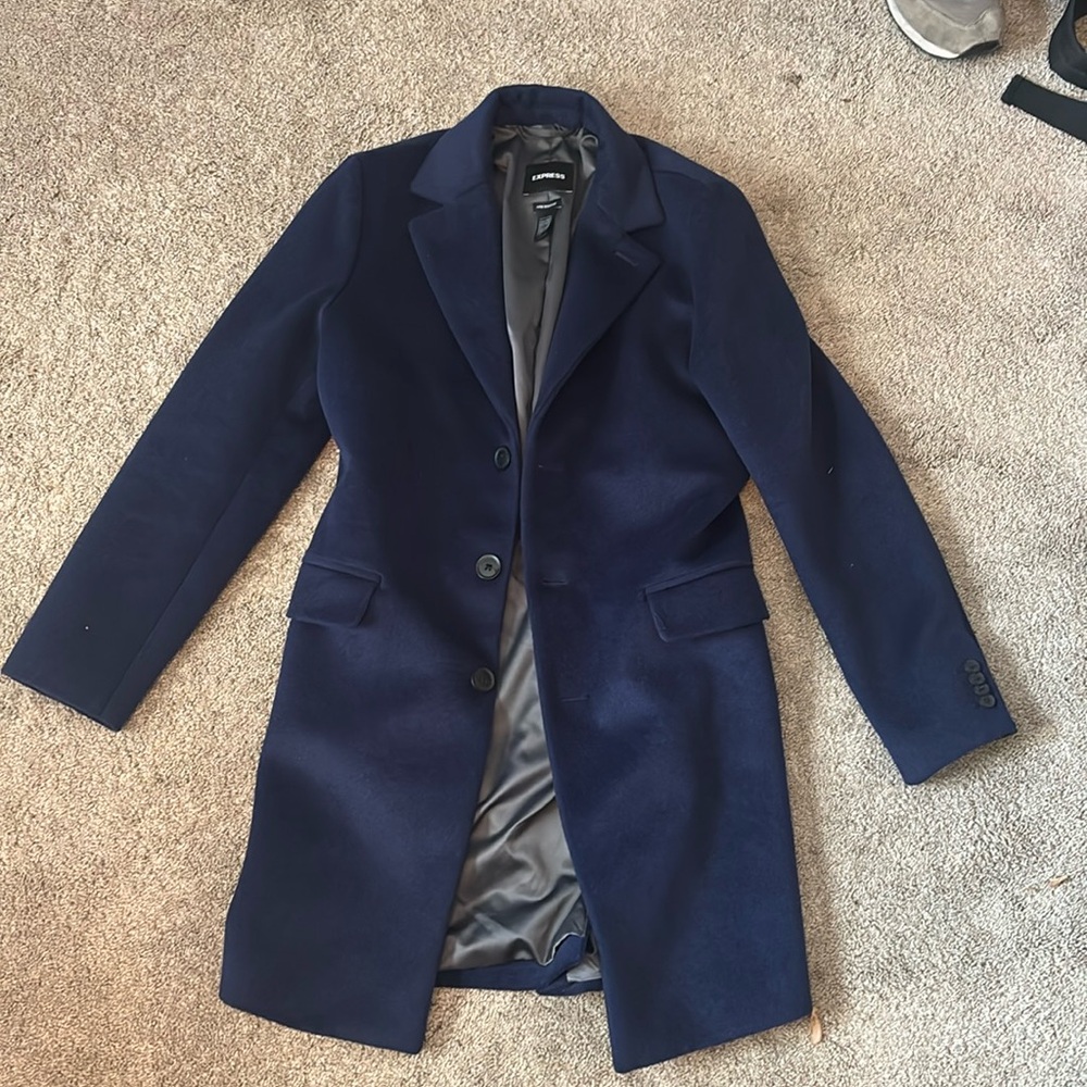 Men cold jacket, brand Express, size XS, color Blue.